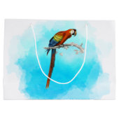 ヴィンテージ クジャクとパーム ブライダルシャワー ラージペーパーバッグ (裏面)