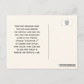 ヴィンテージ クジャクのモノグラム アイボリー背景 案内ポストカード (裏面)