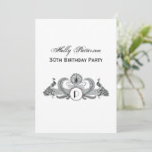 ヴィンテージ クジャクのモノグラム 招待状 (スタンド正面)