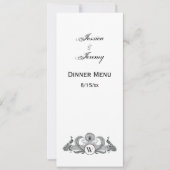 ヴィンテージ クジャクのモノグラム 招待状 (正面)