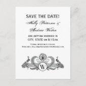 ヴィンテージ クジャクのモノグラム 案内ポストカード (正面)