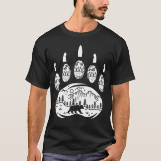 ヴィンテージ クマの足あと 動物 Tシャツ