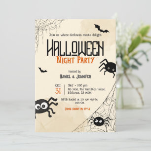 ヴィンテージ クモの巣 ハロウィン ナイト パーティー スプーキー 招待状