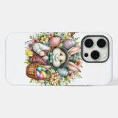 ヴィンテージ/クラシックかわいいイースターバニー iPhoneケース (裏面横)