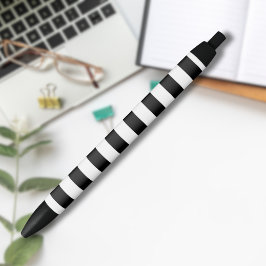 ヴィンテージ クラシックの黒と白のストライプ 黒ボールペン