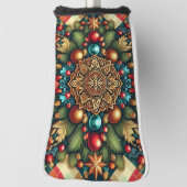 ヴィンテージ/クラシックカラフルクリスマス ゴルフヘッドカバー (回転90)