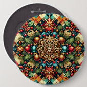 ヴィンテージ/クラシックカラフルクリスマス 缶バッジ (正面&裏面)