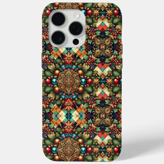 ヴィンテージ/クラシックカラフルクリスマス Case-Mate iPhoneケース (裏面)