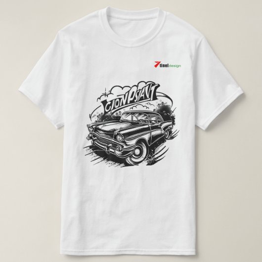 ヴィンテージ クラシックカー グラフィック両面Tシャツ Tシャツ (デザイン正面)
