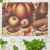 ヴィンテージ/クラシックハッピーサンクスギビング キッチンタオル (折り畳み)