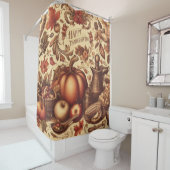 ヴィンテージ/クラシックハッピーサンクスギビング シャワーカーテン (インサイチュ)