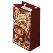 ヴィンテージ/クラシックハッピーサンクスギビング スモールペーパーバッグ (裏面アングル)