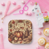 ヴィンテージ/クラシックハッピーサンクスギビング ペーパープレート (パーティー)