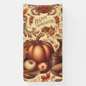 ヴィンテージ/クラシックハッピーサンクスギビング 横断幕 (縦)