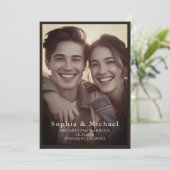 ヴィンテージ クラシック ウェディング セーブ・ザ・デート ダークブラウン (スタンド正面)