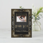 ヴィンテージ クラシック ガツビー スタイル ウェディング サンクス 招待状 (スタンド正面)