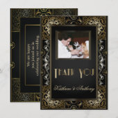 ヴィンテージ クラシック ガツビー スタイル ウェディング サンクス 招待状 (正面/裏面)