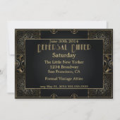 ヴィンテージ クラシック ギャツビー スタイルの結婚式招待状 招待状 (裏面)