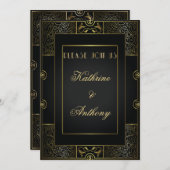 ヴィンテージ クラシック ギャツビー スタイルの結婚式招待状 招待状 (正面/裏面)