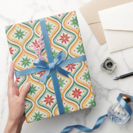 ヴィンテージ クラシック クリスマス ホリデー パターン ラッピングペーパー