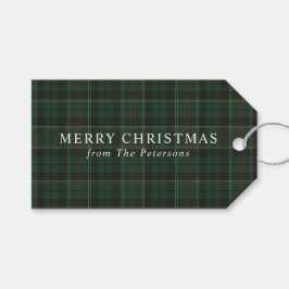 ヴィンテージ クラシック グリーン プリント柄 クリスマス ギフトタグ