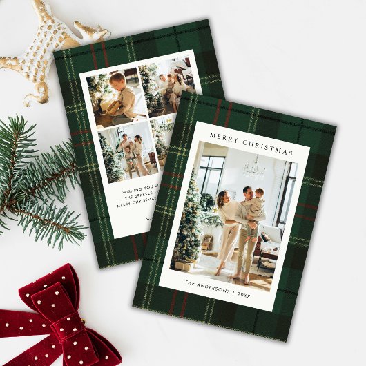 ヴィンテージ クラシック グリーン プリント 5 写真 クリスマス