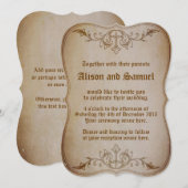 ヴィンテージ クラシック セピア ウェディング 招待状 (正面/裏面)