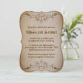 ヴィンテージ クラシック セピア ウェディング 招待状 (スタンド正面)