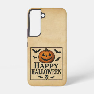 ヴィンテージ クラシック ハッピー ハロウィン ジャック・オ・ランタン SAMSUNG GALAXY S22ケース