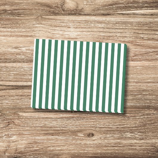 ヴィンテージ クラシック ボトルグリーン & ホワイト ストライプ ポストイット