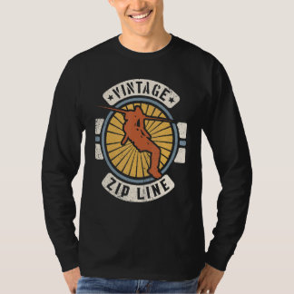 ヴィンテージ クラシック レトロ 60年代 70年代 スポーツ ジップライン Tシャツ