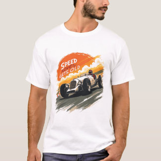 ヴィンテージ クラシック レースカー スピードは決して老けない レトロ Tシャツ