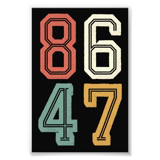 ヴィンテージ クラシック 86 47 トランプ反対 2024 弾劾 フォトプリント            (正面)