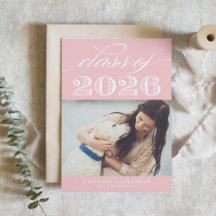 ヴィンテージ クラス オブ 2025 ブラッシュ ピンク フォト 卒業式