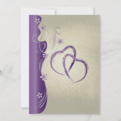 ヴィンテージ クラッシィ カーブィ デザイン | アメシスト パープル 招待状 (裏面)