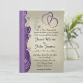 ヴィンテージ クラッシィ カーブィ デザイン | アメシスト パープル 招待状 (スタンド正面)