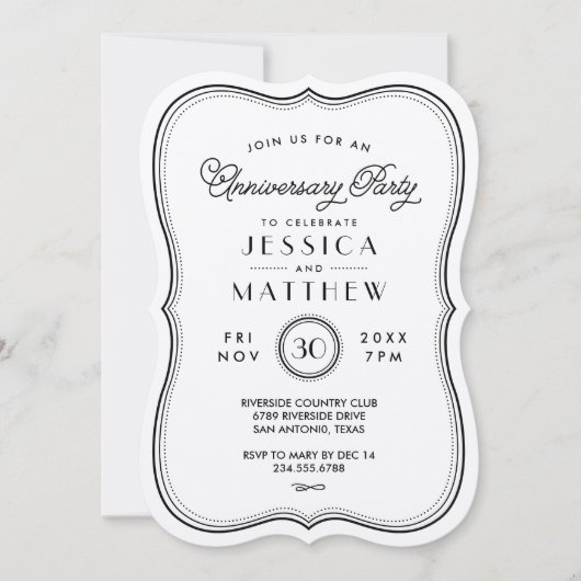 ヴィンテージ クラフト アートデコ アニバーサリー パーティー 招待状 (正面)