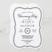 ヴィンテージ クラフト アートデコ アニバーサリー パーティー 招待状 (正面/裏面)