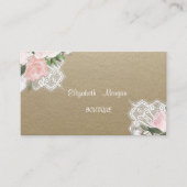 ヴィンテージ,クラフト,レース,水彩花 名刺 (正面)