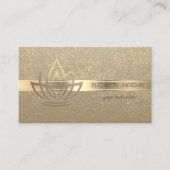 ヴィンテージ,クラフト,金ゴールド紙吹雪,金ゴールドロータス 名刺 (正面)