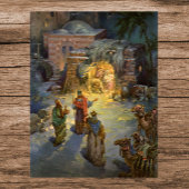 ヴィンテージ クリスマスのキリスト降誕のシーン 東方の三博士が訪れる ポスター