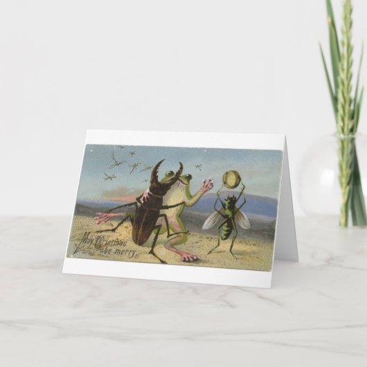 ヴィンテージ - クリスマスの喜びのダンス カード (正面)