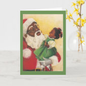 ヴィンテージ - クリスマスの喜びの小さな少女 カード (黄色い花)