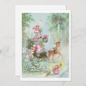 ヴィンテージ クリスマスの喜び エンジェル スレイに乗って シーズンカード (正面/裏面)