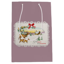ヴィンテージ クリスマスの小屋と鹿