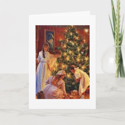 ヴィンテージ – クリスマスの朝。 カード (正面)