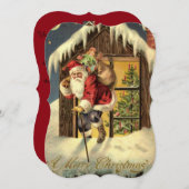 ヴィンテージ : クリスマスの食事への招待 - 招待状 (正面/裏面)