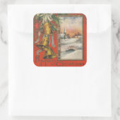 ヴィンテージ『クリスマスめでたい』と鐘 スクエアシール (バッグ)