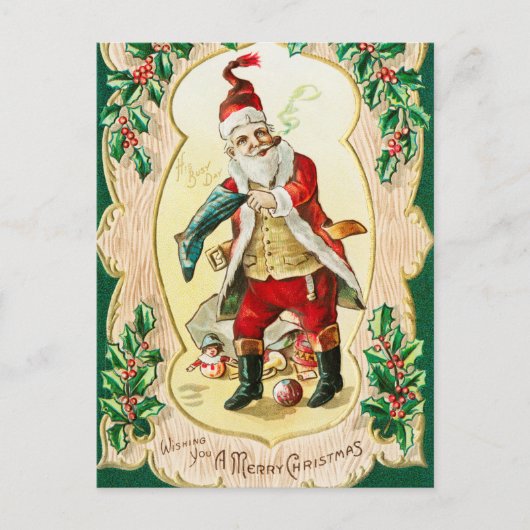 ヴィンテージ クリスマスをお祝いします(1910) シーズンポストカード (正面)