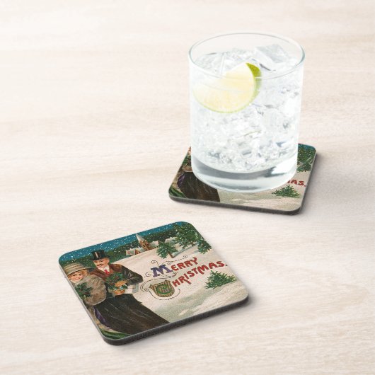 ヴィンテージ クリスマスイブ ウォーク セット オブ コークコースター コースター (右側)